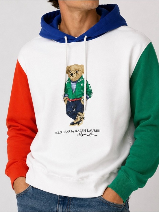 Polo Ralph Lauren Other - Polo Ralph Lauren Colorblock Polo Bear Hoodie Adult Size Small